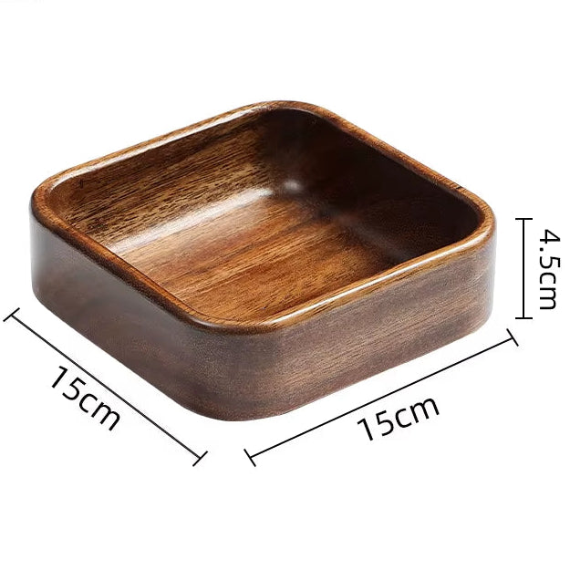 Acacia Wood Dried Fruit Plate High-Grade Wooden Fruit Plate Snacks Home Refreshment Tray Nut Box Organizer