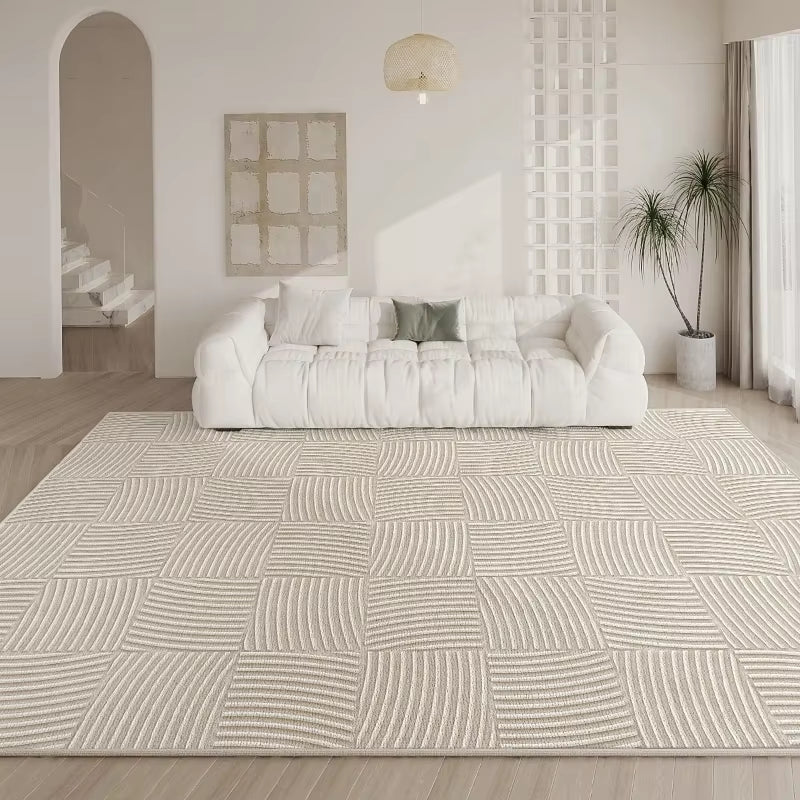 French Cream Washable Home Carpet Light Luxury Large Area Living Room Decorative Carpets Thickened Antifouling No Slip Rug 러그