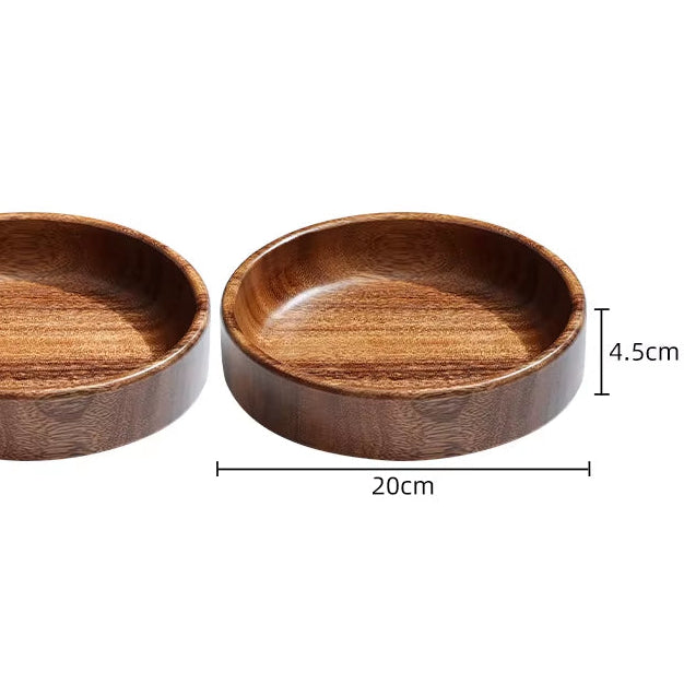 Acacia Wood Dried Fruit Plate High-Grade Wooden Fruit Plate Snacks Home Refreshment Tray Nut Box Organizer