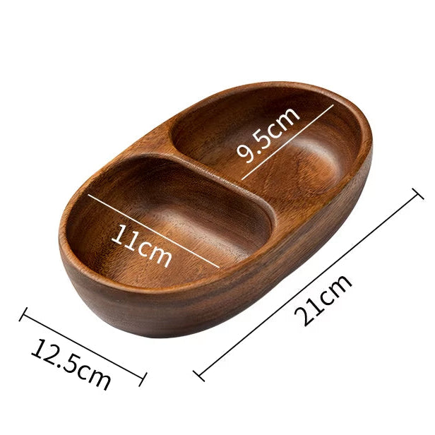 Acacia Wood Dried Fruit Plate High-Grade Wooden Fruit Plate Snacks Home Refreshment Tray Nut Box Organizer