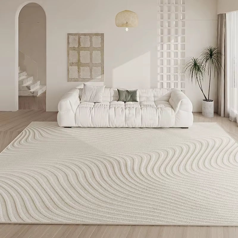French Cream Washable Home Carpet Light Luxury Large Area Living Room Decorative Carpets Thickened Antifouling No Slip Rug 러그
