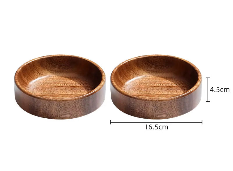 Acacia Wood Dried Fruit Plate High-Grade Wooden Fruit Plate Snacks Home Refreshment Tray Nut Box Organizer