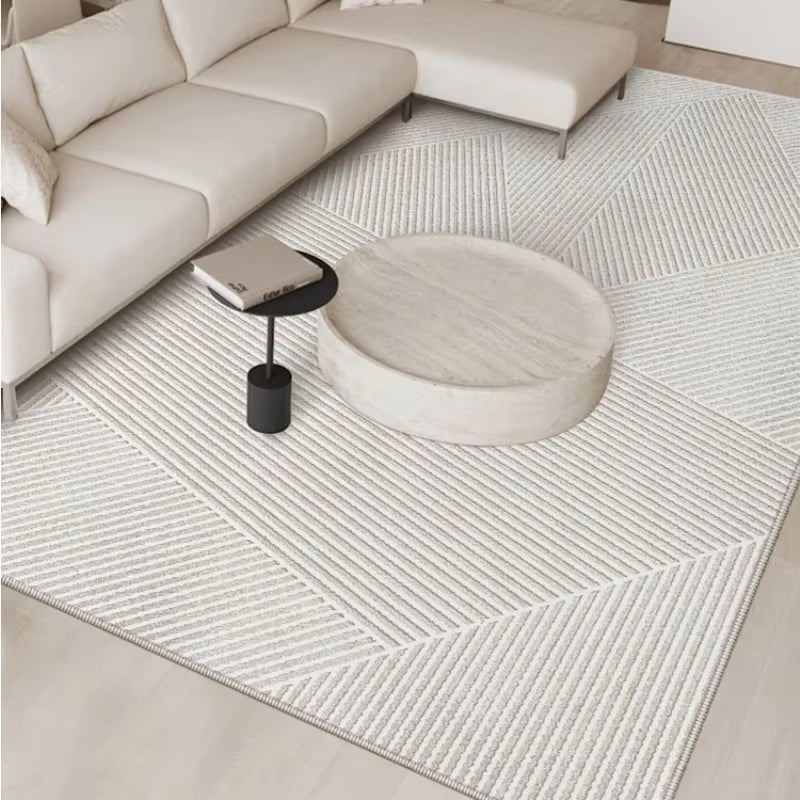 French Cream Washable Home Carpet Light Luxury Large Area Living Room Decorative Carpets Thickened Antifouling No Slip Rug 러그