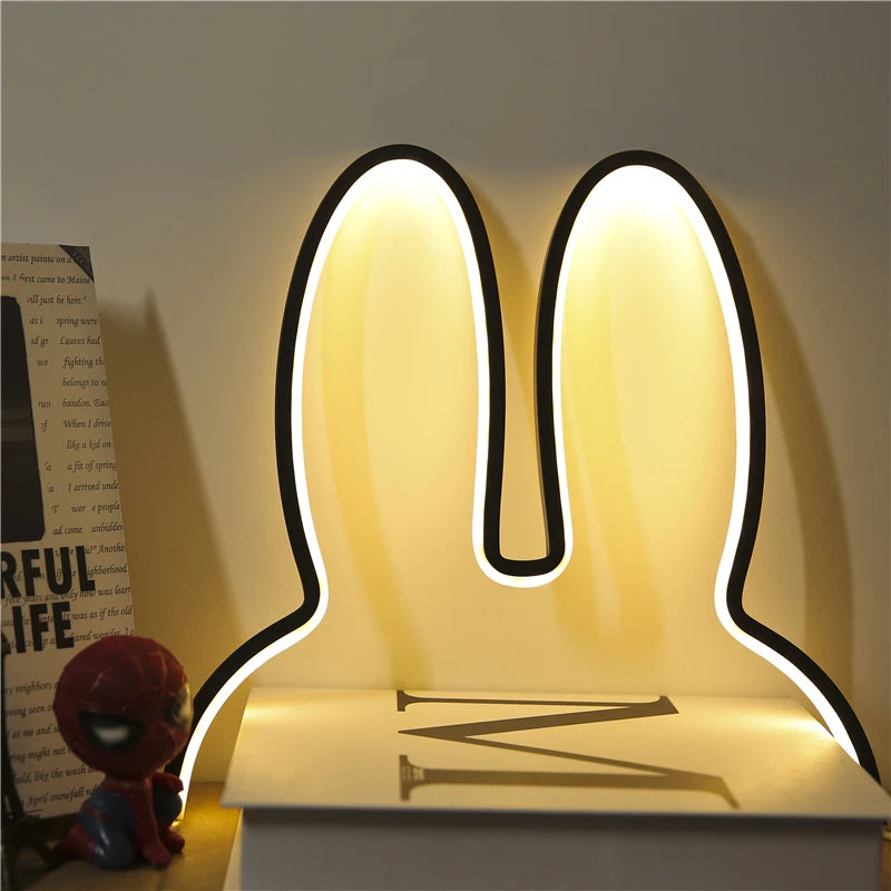 Rabbit Led Night Light Modern USB Desk Lamp for Children'S Kid Room Light Christmas Gift 5W Cute Night Lamp Home Deco Luminaire