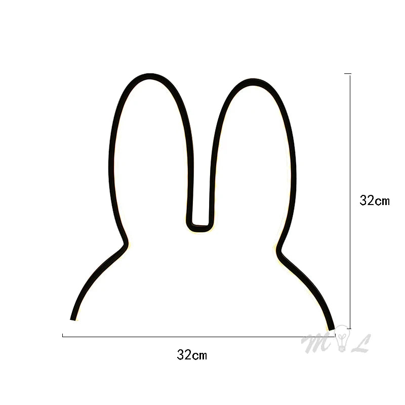 Rabbit Led Night Light Modern USB Desk Lamp for Children'S Kid Room Light Christmas Gift 5W Cute Night Lamp Home Deco Luminaire