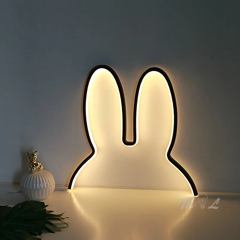 Rabbit Led Night Light Modern USB Desk Lamp for Children'S Kid Room Light Christmas Gift 5W Cute Night Lamp Home Deco Luminaire