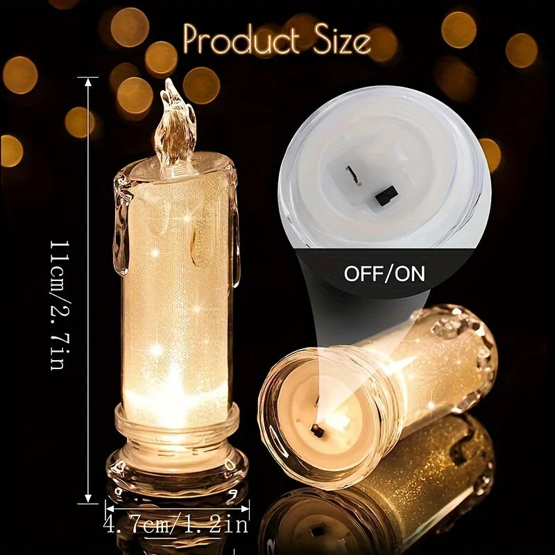 2/3 LED Flameless Candle,Battery Included,Perfect for Family Gatherings Candlelight Dinner Valentine Day Wedding Christmas Gifts