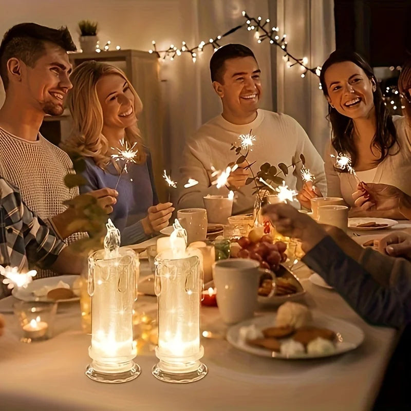 2/3 LED Flameless Candle,Battery Included,Perfect for Family Gatherings Candlelight Dinner Valentine Day Wedding Christmas Gifts
