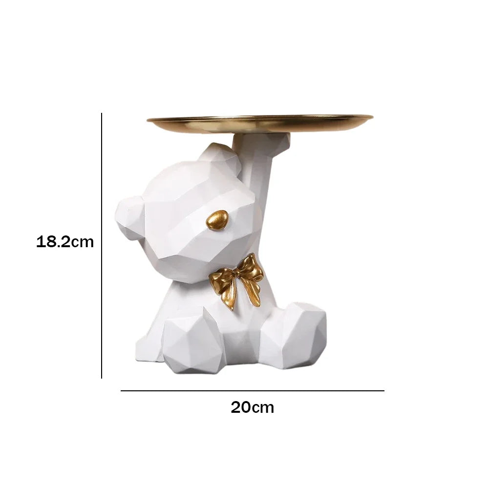 Resin Storage Box Crafts Geometric Bear Resin Desk Decoration Candy Sundries Household Supplies for Office Coffee Shop