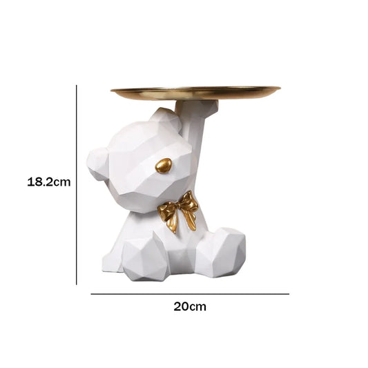 Resin Storage Box Crafts Geometric Bear Resin Desk Decoration Candy Sundries Household Supplies for Office Coffee Shop