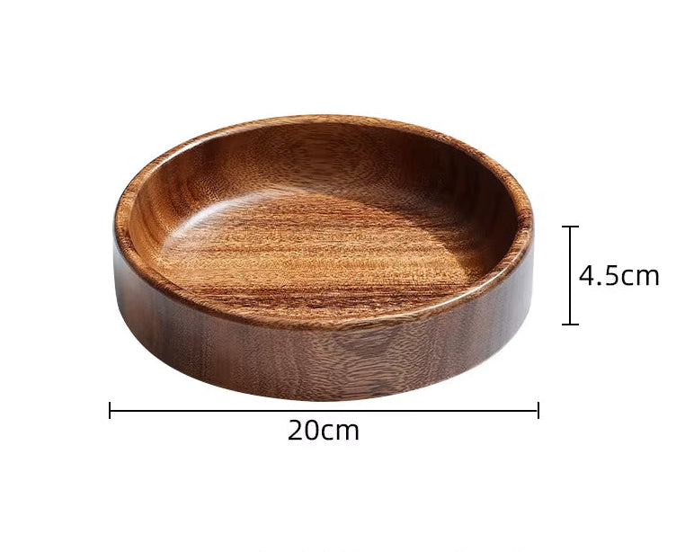 Acacia Wood Dried Fruit Plate High-Grade Wooden Fruit Plate Snacks Home Refreshment Tray Nut Box Organizer