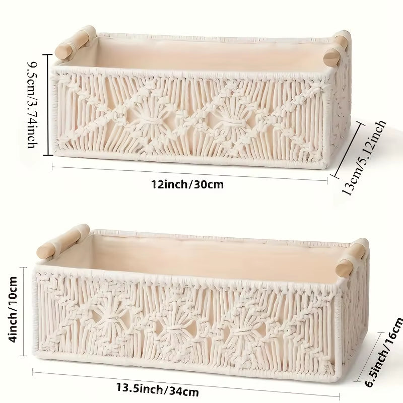 Hand Woven Storage Basket, Grid Designed Desktop Sorting Basket, Miscellaneous Storage Basket, Dirty Clothes Basket