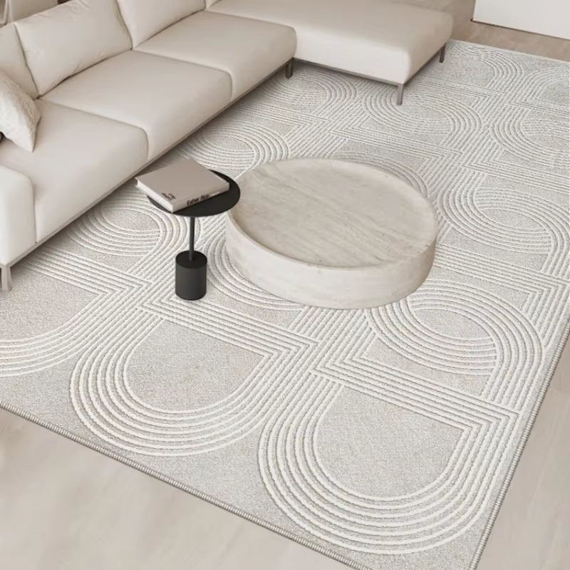 French Cream Washable Home Carpet Light Luxury Large Area Living Room Decorative Carpets Thickened Antifouling No Slip Rug 러그