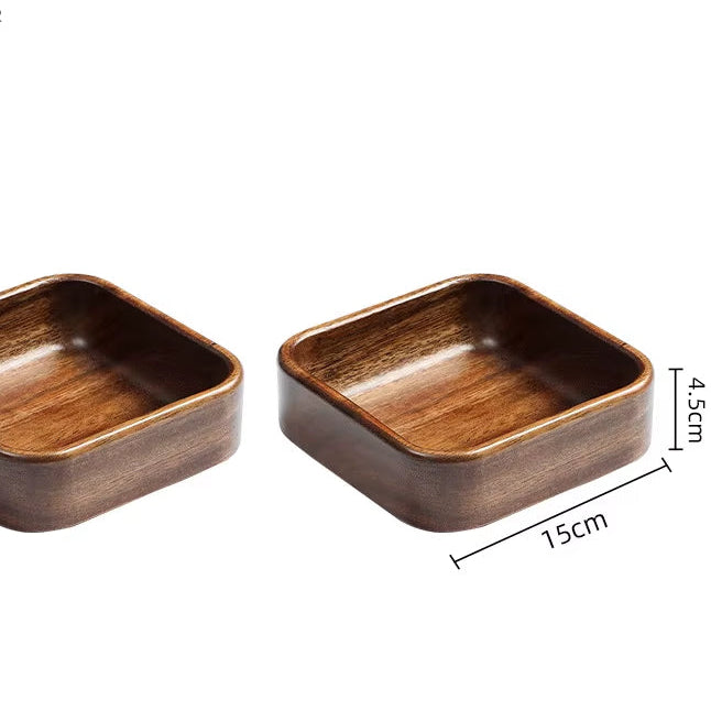 Acacia Wood Dried Fruit Plate High-Grade Wooden Fruit Plate Snacks Home Refreshment Tray Nut Box Organizer