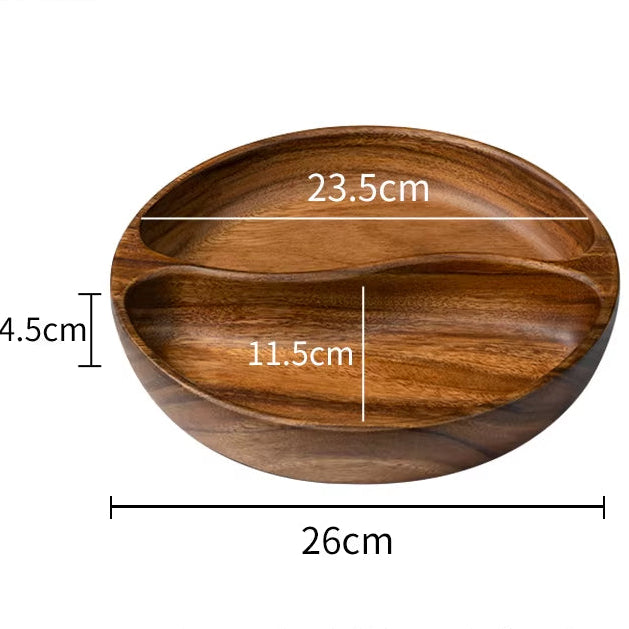 Acacia Wood Dried Fruit Plate High-Grade Wooden Fruit Plate Snacks Home Refreshment Tray Nut Box Organizer