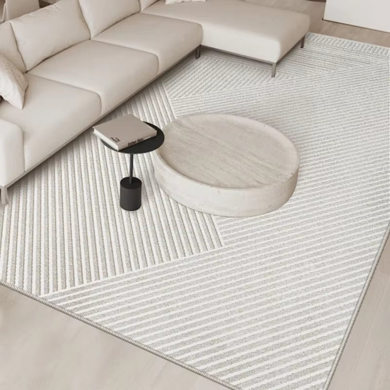 French Cream Washable Home Carpet Light Luxury Large Area Living Room Decorative Carpets Thickened Antifouling No Slip Rug 러그