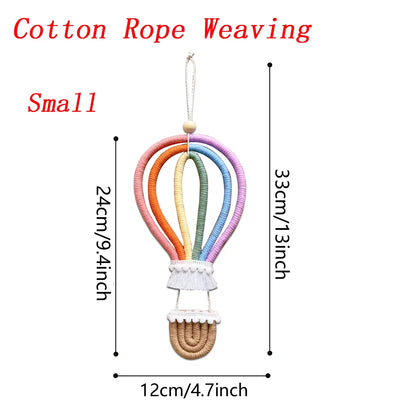 Handmade Rattan Woven Hot Air Balloon Kids Room Decoration Photography Props Nordic Wall Hanging Ornaments Rattan Woven Pendant