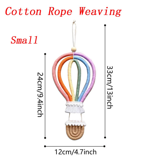 Handmade Rattan Woven Hot Air Balloon Kids Room Decoration Photography Props Nordic Wall Hanging Ornaments Rattan Woven Pendant