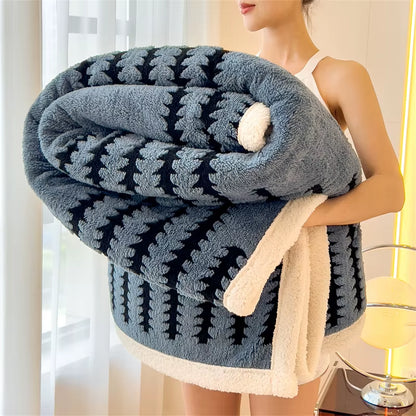 Super Soft Flannel Multifunctional Blanket Super Thick and Warm Queen Size Bed Blanket Cozy Skin-Friendly Nap Blanket Comforter