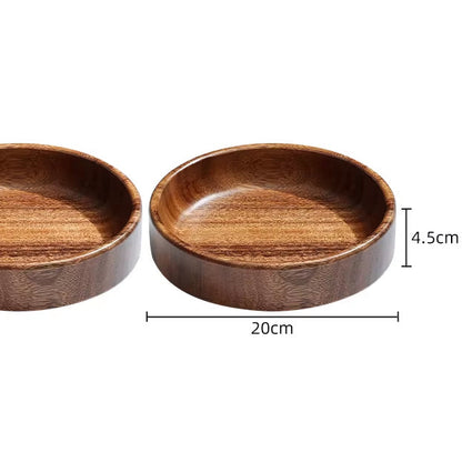 Acacia Wood Dried Fruit Plate High-Grade Wooden Fruit Plate Snacks Home Refreshment Tray Nut Box Organizer