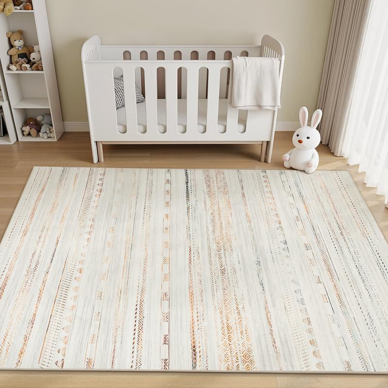 [NEW] Montvoo Moroccan Boho Washable Area Rug, Neutral Ultra Soft Rugs for Living Room, Non-Slip TPR Backing & Easy Care Carpet for Bedroom, Dining Room, Playroom, Office Cool Rugs, Indoor Runner Rug Floor Mat, Fallfressness
