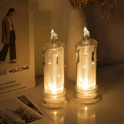 2/3 LED Flameless Candle,Battery Included,Perfect for Family Gatherings Candlelight Dinner Valentine Day Wedding Christmas Gifts
