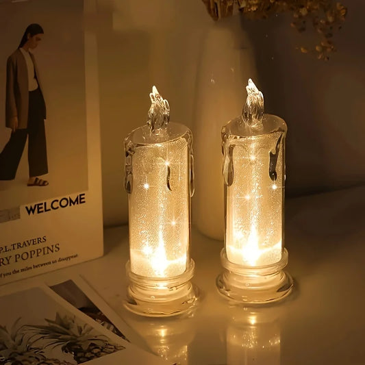 2/3 LED Flameless Candle,Battery Included,Perfect for Family Gatherings Candlelight Dinner Valentine Day Wedding Christmas Gifts